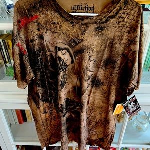 Brown Affliction xxl t new